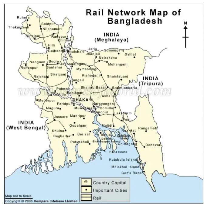 Bangladesh Railway Train Route Map